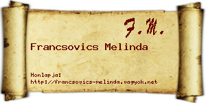 Francsovics Melinda névjegykártya